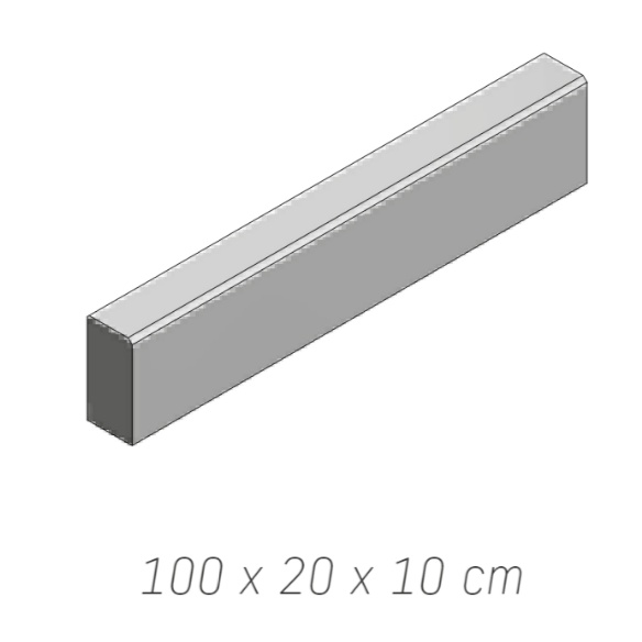 STADREKO Obrubník rovný 10 cm,výška 20 cm