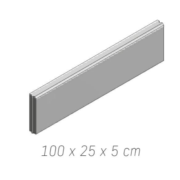 STADREKO Parkový obrubník rovný 5cm, výška 25cm