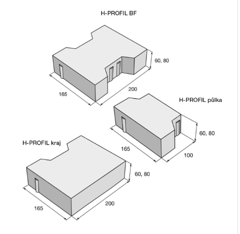 PRESBETON dlažba H-PROFIL BF SKLADBA